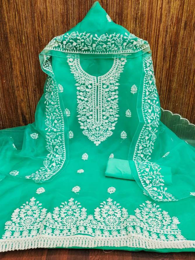 Ds By Designer Suit Organza Silk Non Catalog Dress Material Wholesale Price In Surat
